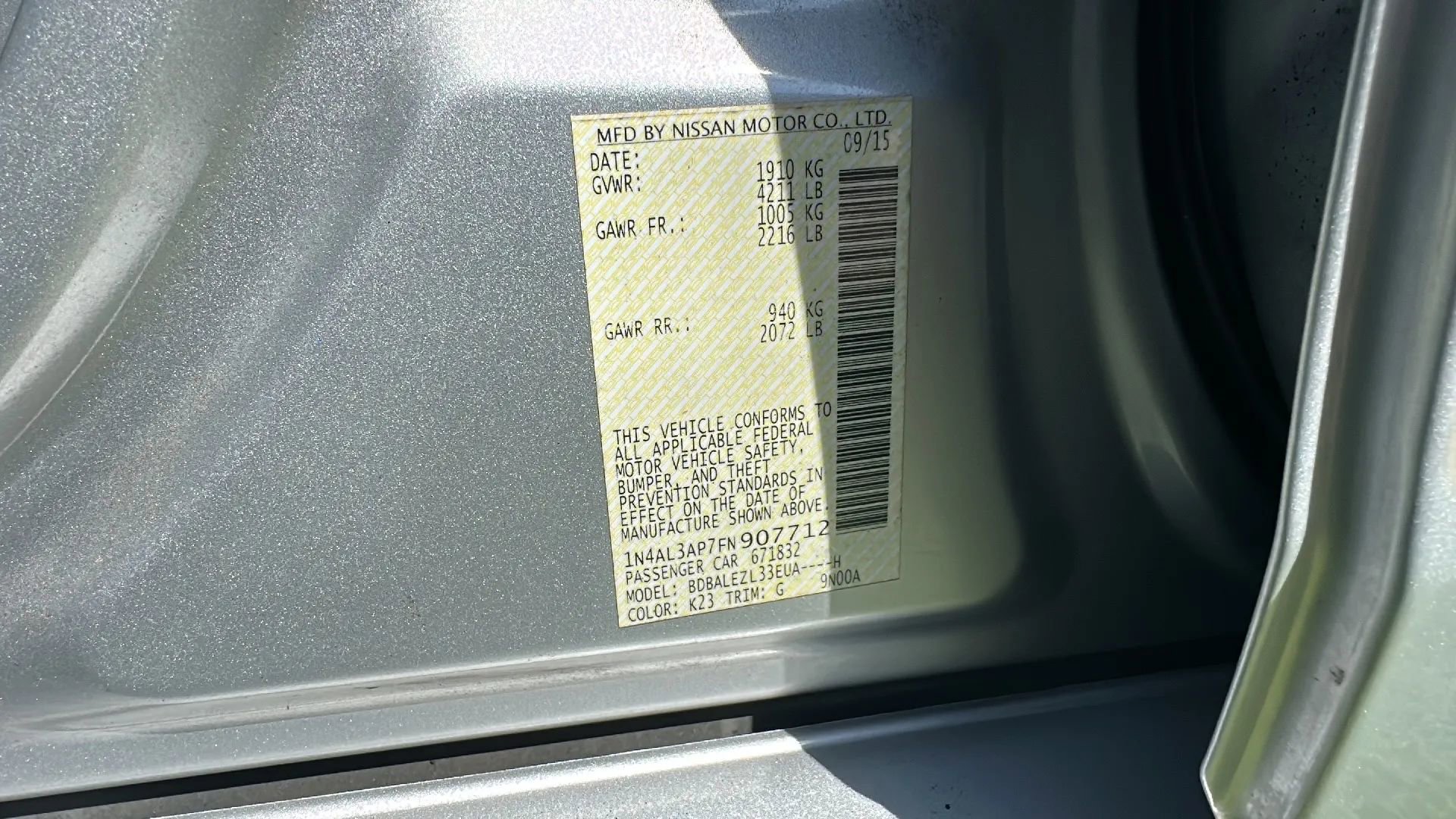 Used 2015 Nissan Altima 2.5 S w/ Power Driver Seat Package image 41