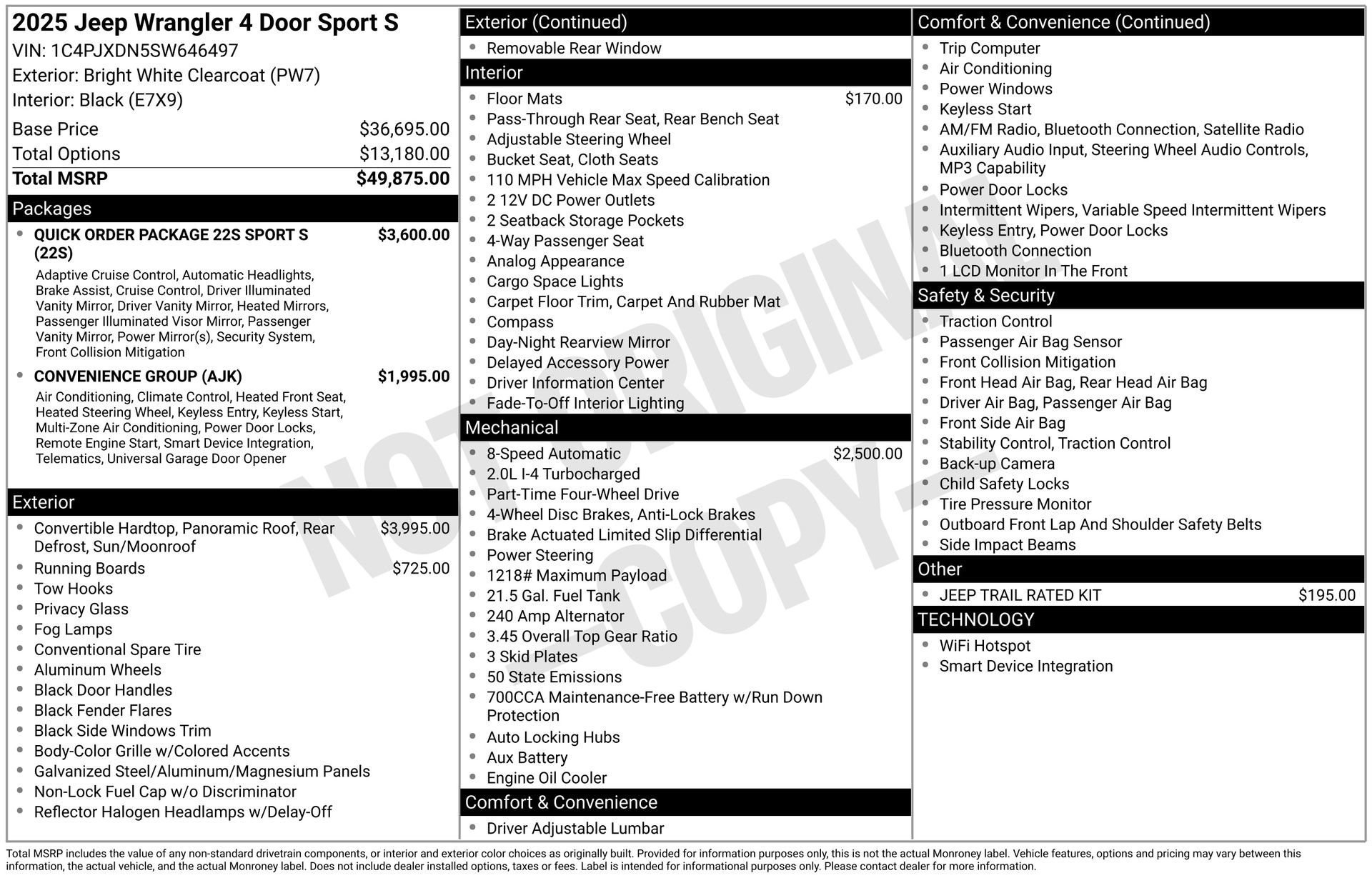 New 2025 Jeep Wrangler Sport S