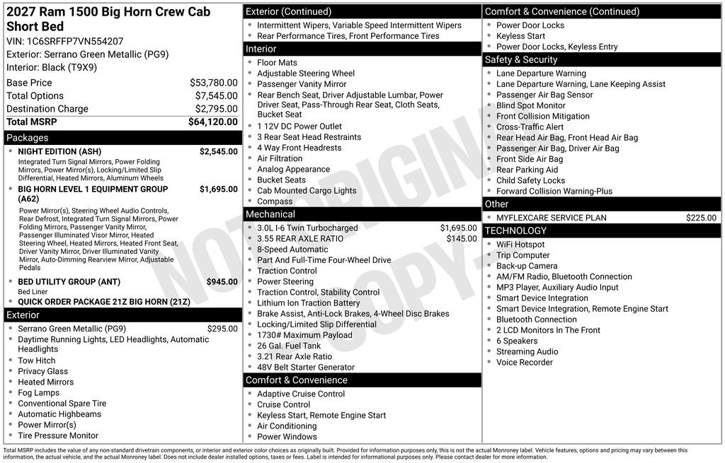 New 2027 RAM 1500 Big Horn w/ Night Edition AWD/4WD image 29