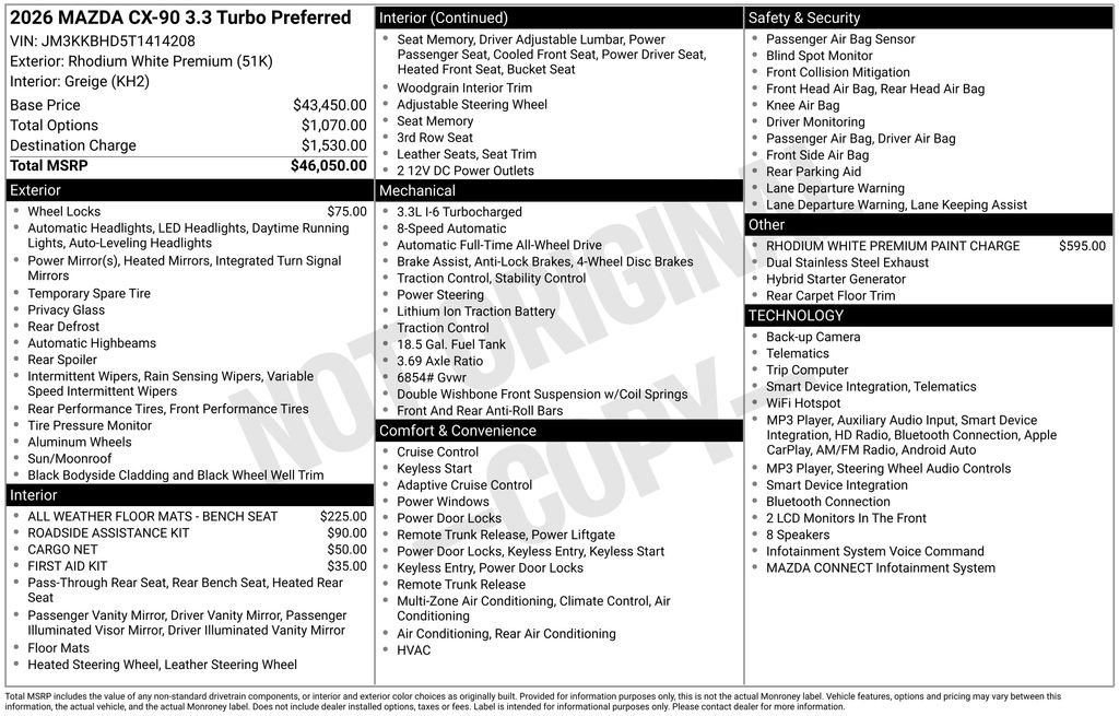New 2026 MAZDA CX-90 3.3 Turbo w/ Preferred Package AWD/4WD image 34