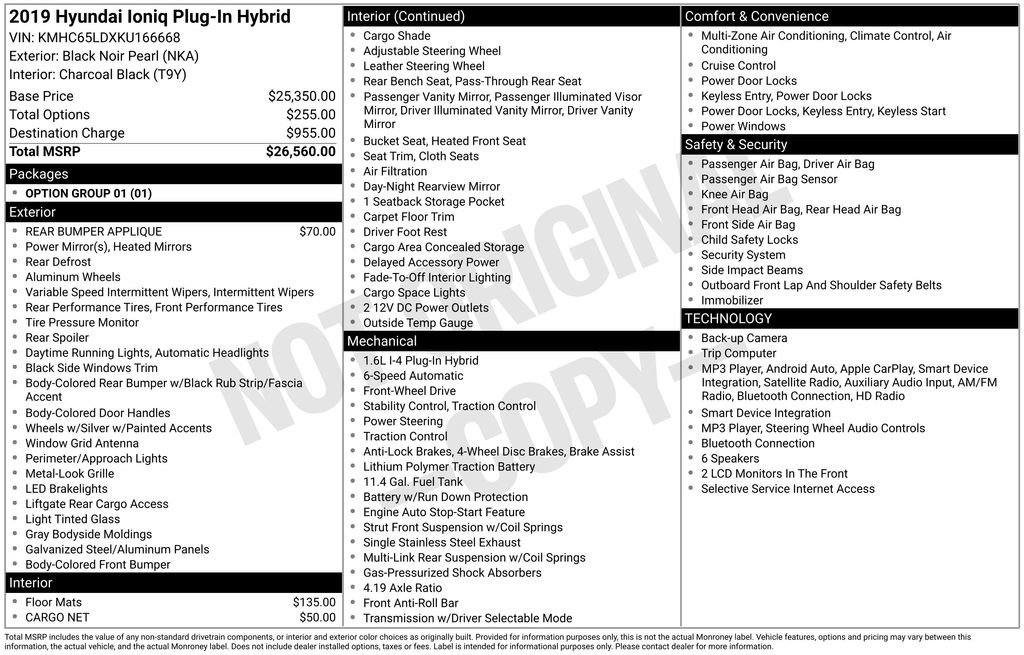 Used 2019 Hyundai Ioniq Plug-In Hybrid FWD image 16