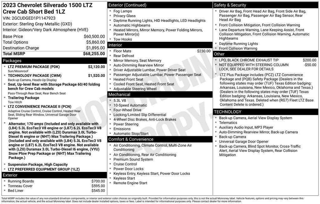 Used 2023 Chevrolet Silverado 1500 LTZ w/ LTZ Premium Package image 40