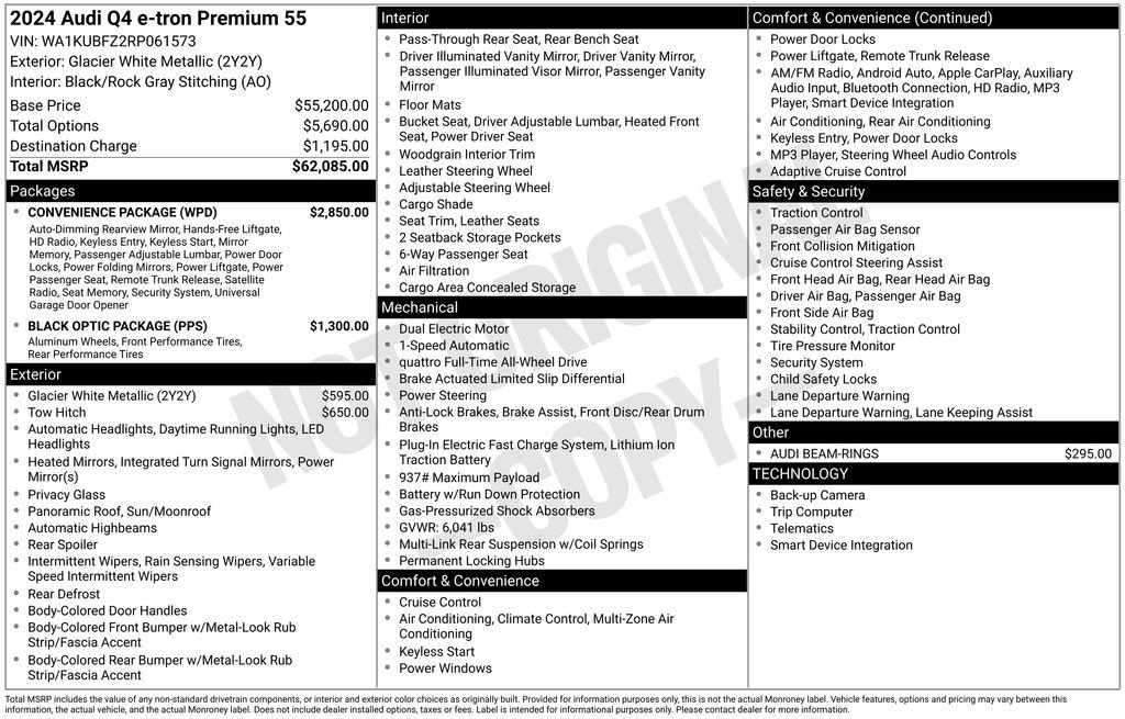 Used 2024 Audi Q4 e-tron Premium w/ Convenience Package image 73