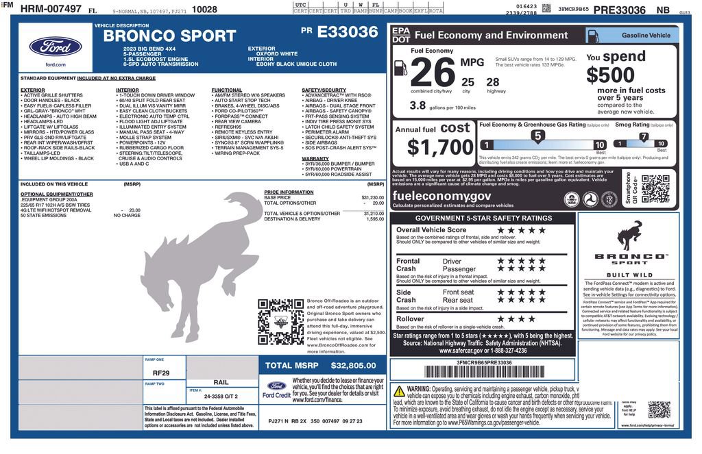 Certified 2023 Ford Bronco Sport Big Bend AWD/4WD image 6