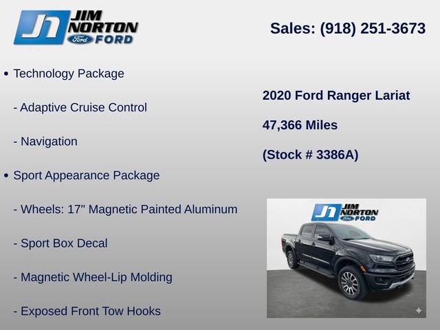 Used 2020 Ford Ranger Lariat w/ Equipment Group 501A Mid image 14