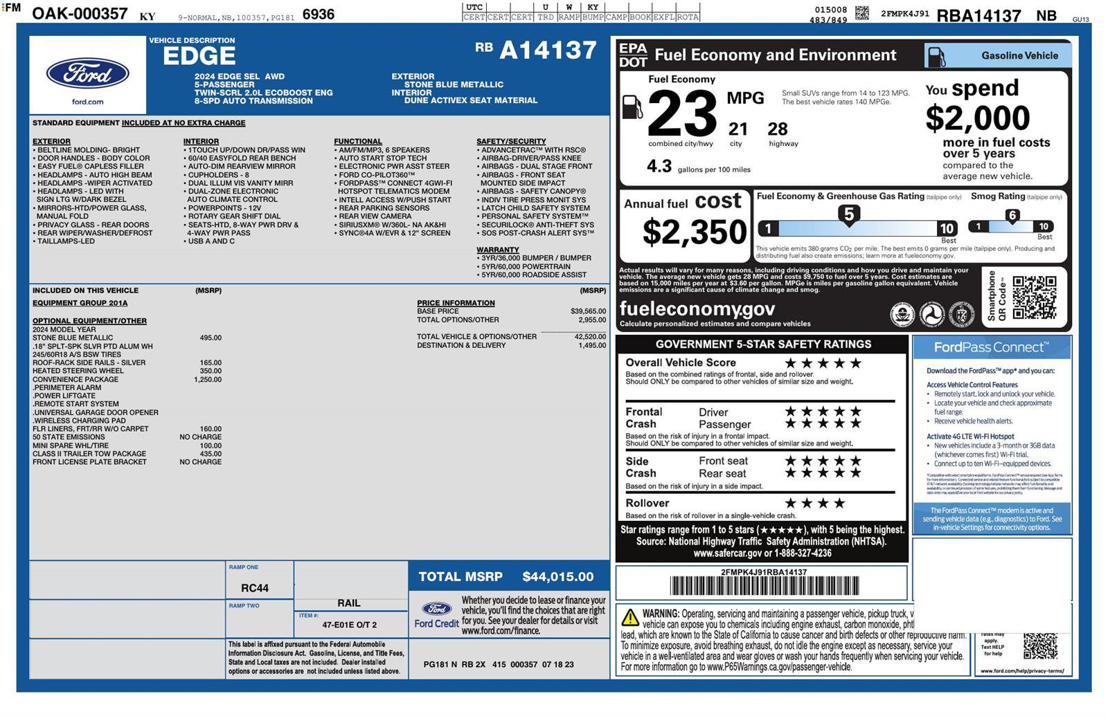 Used 2024 Ford Edge SEL w/ Convenience Package AWD/4WD image 22