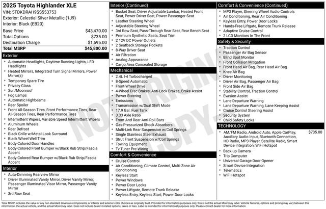 Used 2025 Toyota Highlander XLE image 4