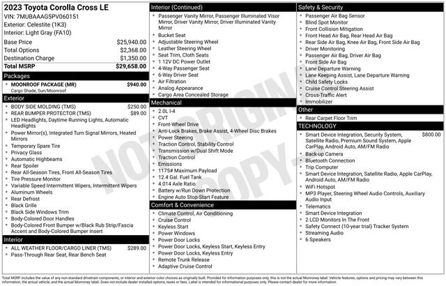 Certified 2023 Toyota Corolla Cross LE w/ Moonroof Package FWD image 35