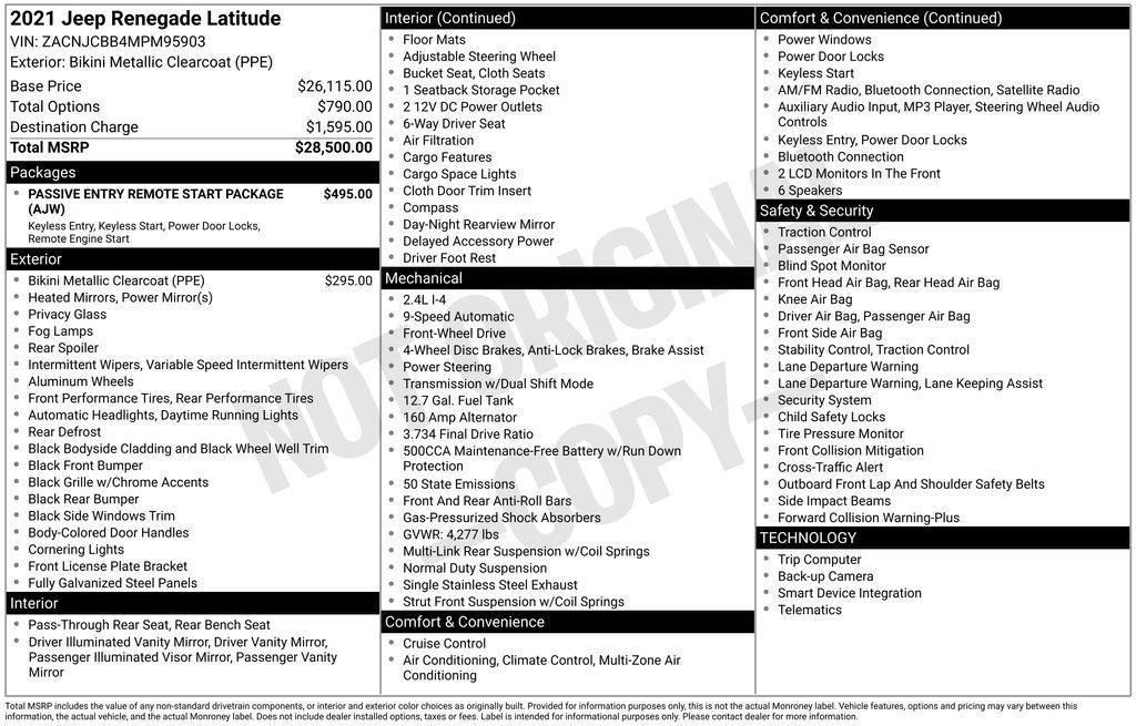 Used 2021 Jeep Renegade Latitude image 2