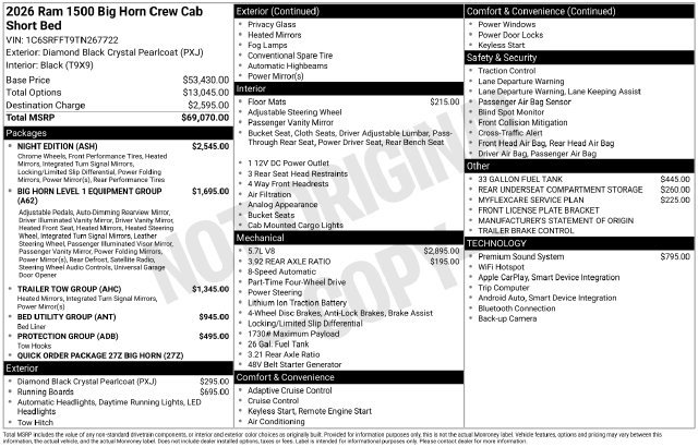 New 2026 RAM 1500 Big Horn w/ Night Edition AWD/4WD image 27