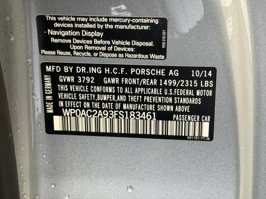 Certified 2015 Porsche 911 GT3 RWD image 25