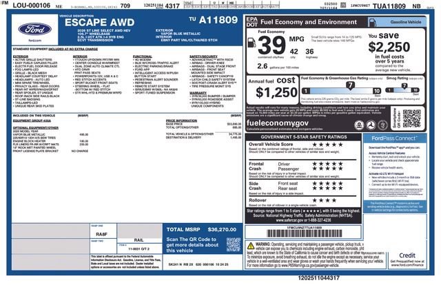 New 2026 Ford Escape ST-Line Select AWD/4WD image 13