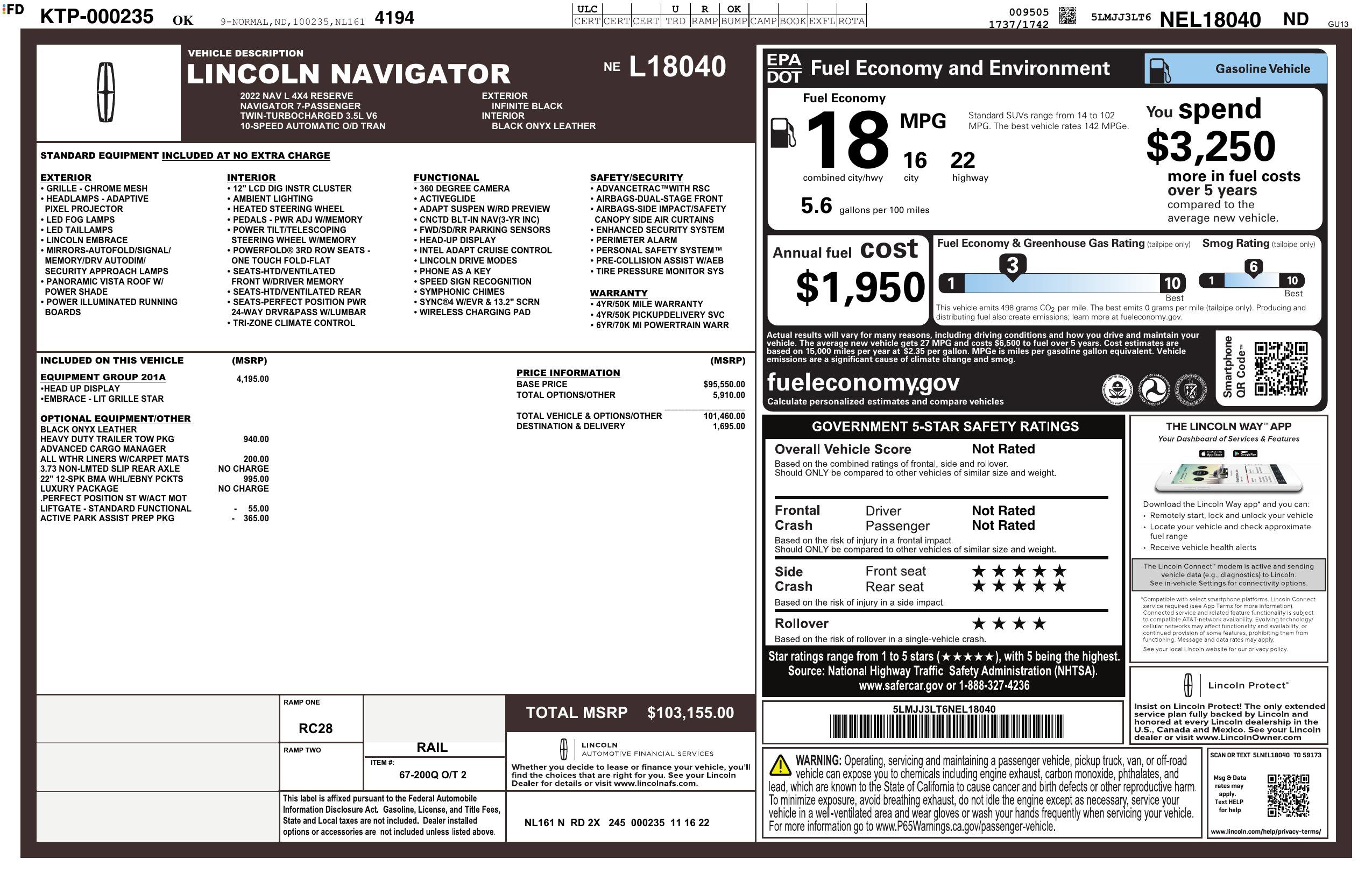 Used 2022 Lincoln Navigator L Reserve AWD/4WD image 3