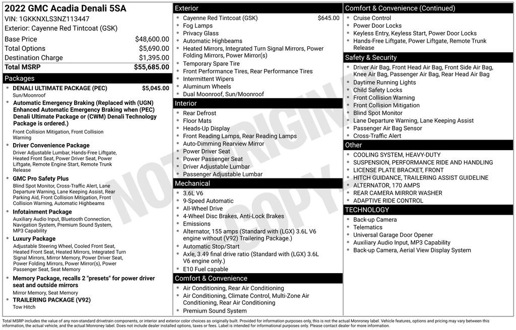 Used 2022 GMC Acadia Denali w/ Denali Ultimate Package image 2