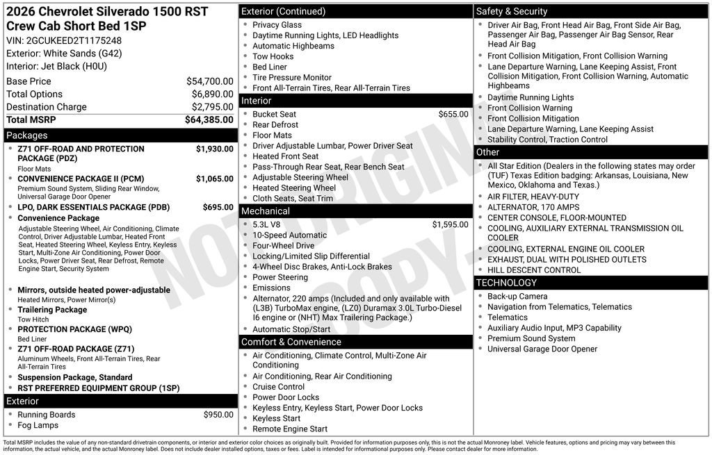 New 2026 Chevrolet Silverado 1500 RST AWD/4WD image 8