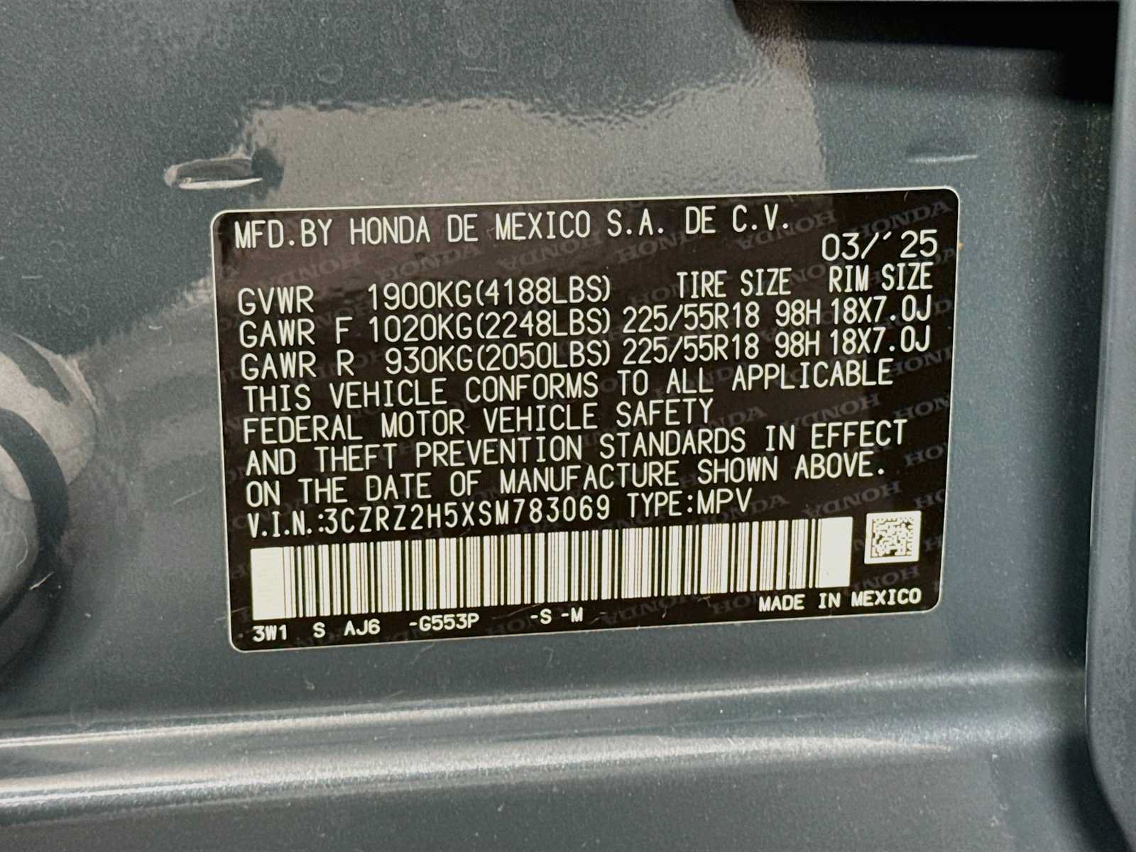 Certified 2025 Honda HR-V Sport image 26