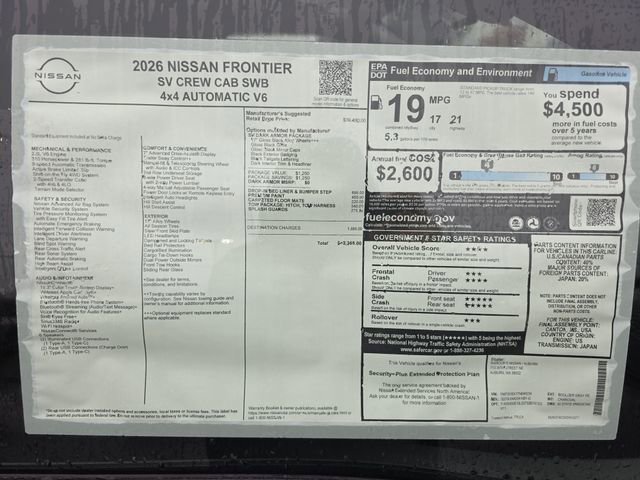 New 2026 Nissan Frontier SV w/ Tow Package image 33