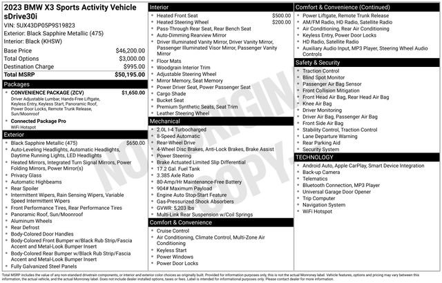 Used 2023 BMW X3 sDrive30i w/ Convenience Package image 45