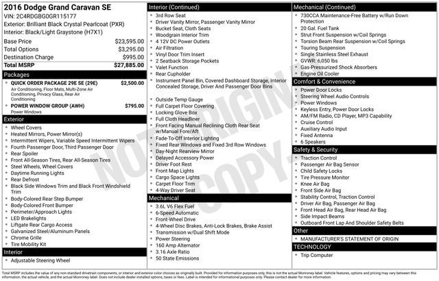 Used 2016 Dodge Grand Caravan SE w/ Quick Order Package 29E SE FWD image 26