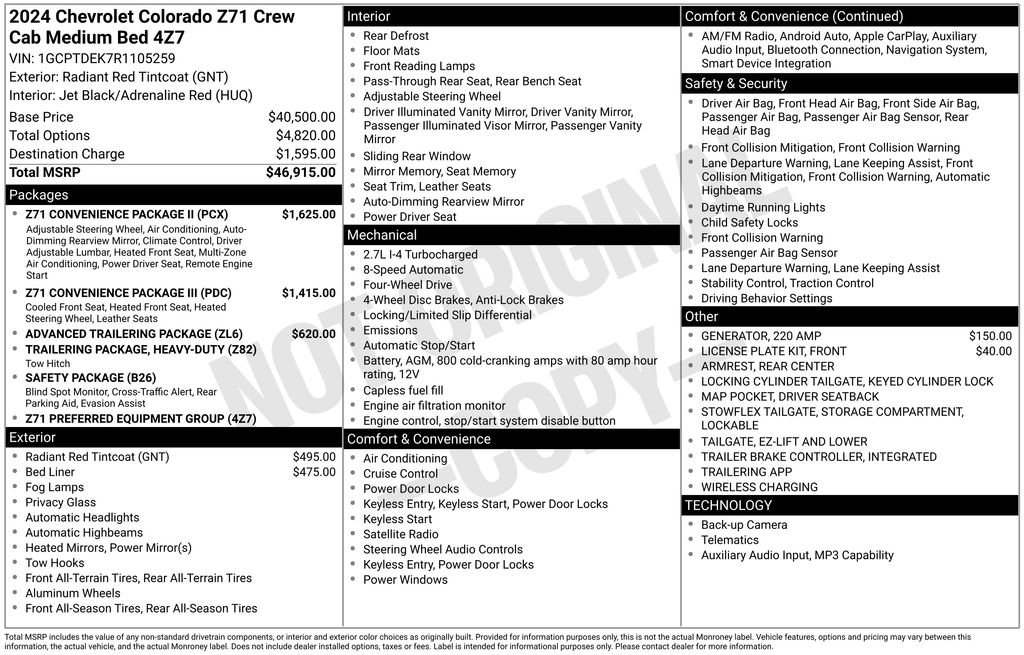 Used 2024 Chevrolet Colorado Z71 w/ Z71 Convenience Package 2 AWD/4WD image 2