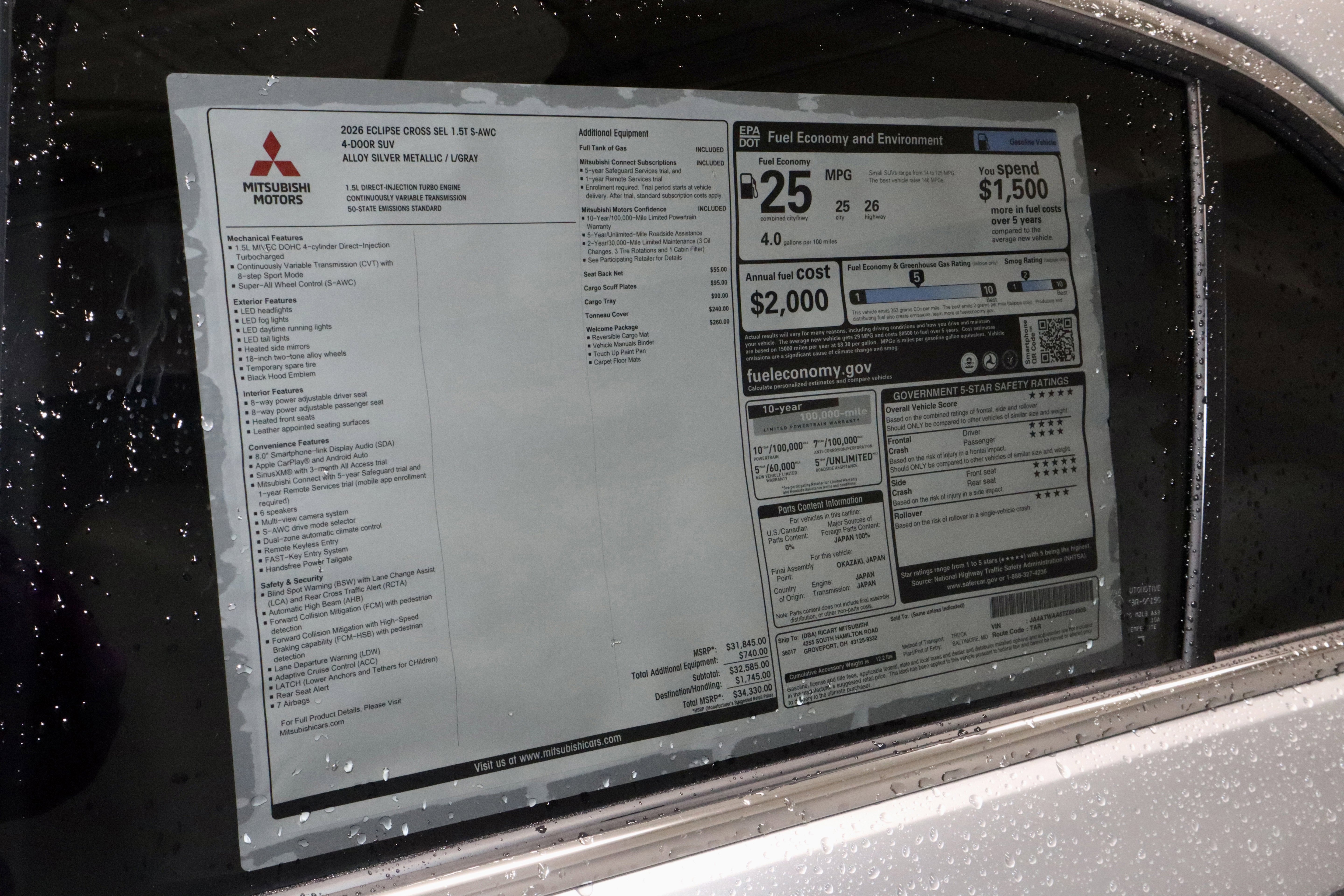 New 2026 Mitsubishi Eclipse Cross SEL image 33