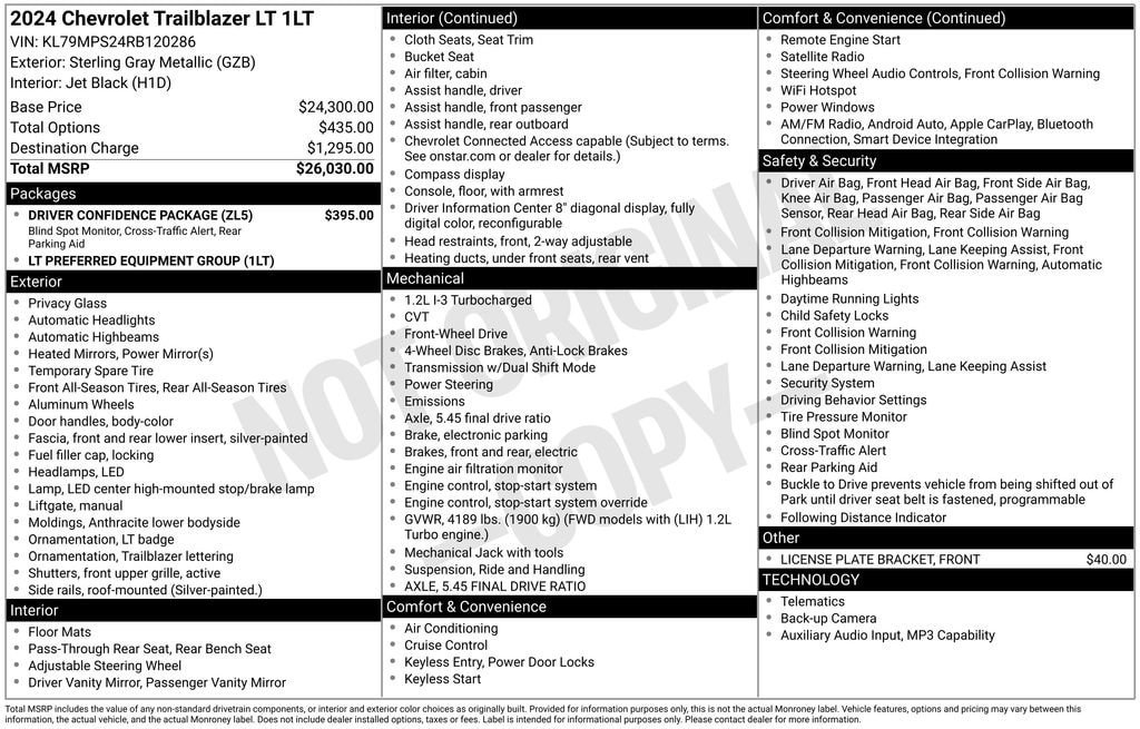 Used 2024 Chevrolet TrailBlazer LT w/ Driver Confidence Package FWD image 2