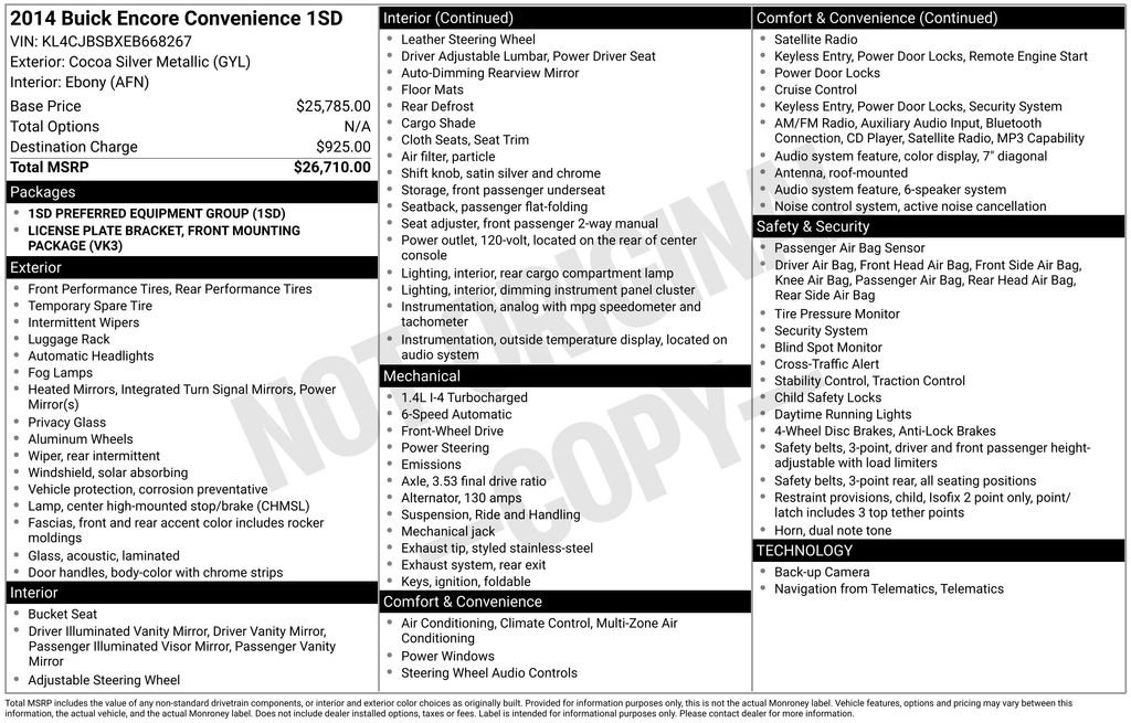 Used 2014 Buick Encore Convenience FWD image 35