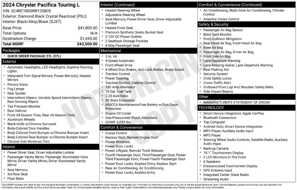 Used 2024 Chrysler Pacifica Touring-L FWD image 22