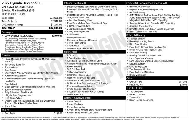 Used 2022 Hyundai Tucson SEL w/ Convenience Package AWD/4WD image 32