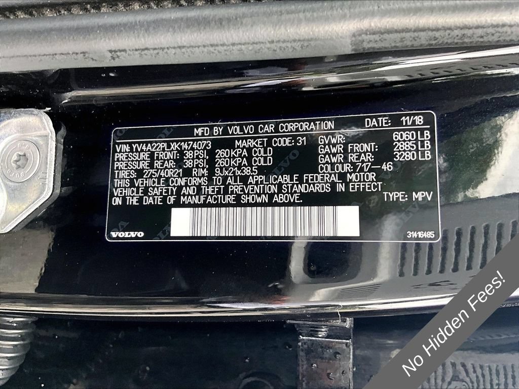 Used 2019 Volvo XC90 T6 Inscription w/ Luxury Package AWD/4WD image 30