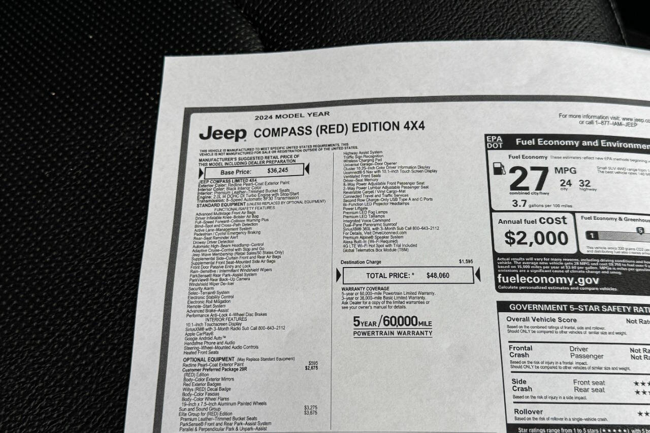 Used 2024 Jeep Compass Limited w/ Sun and Sound Group image 41