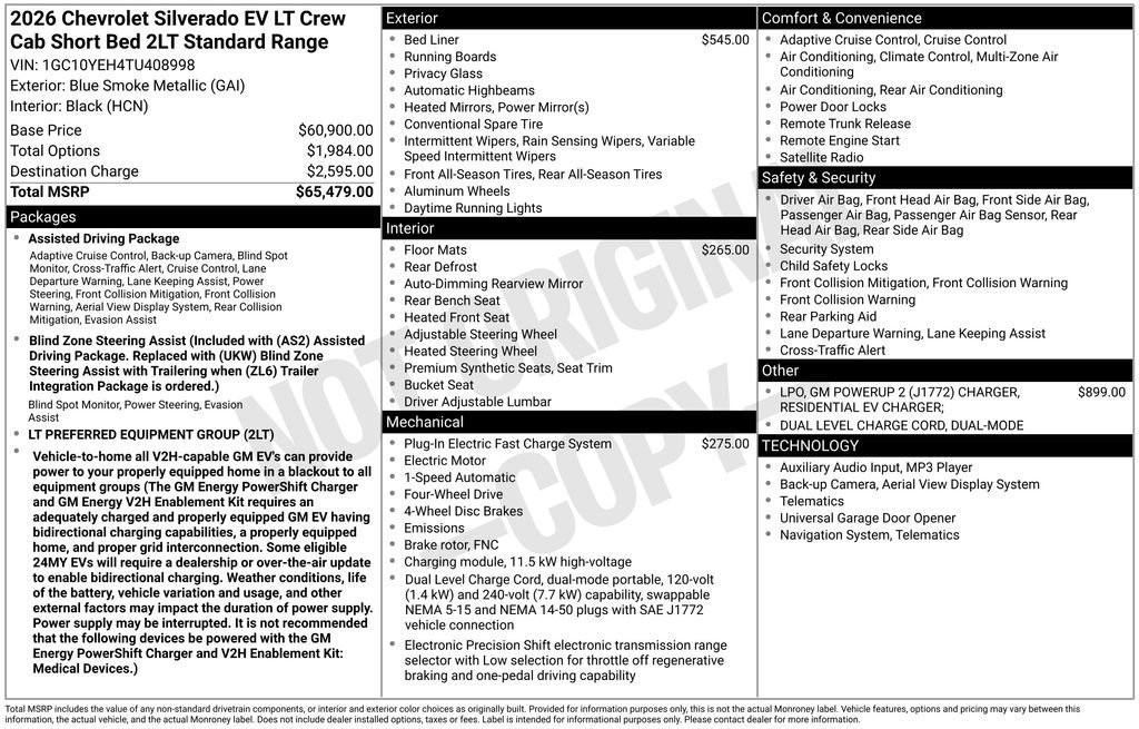 New 2026 Chevrolet Silverado EV LT image 11