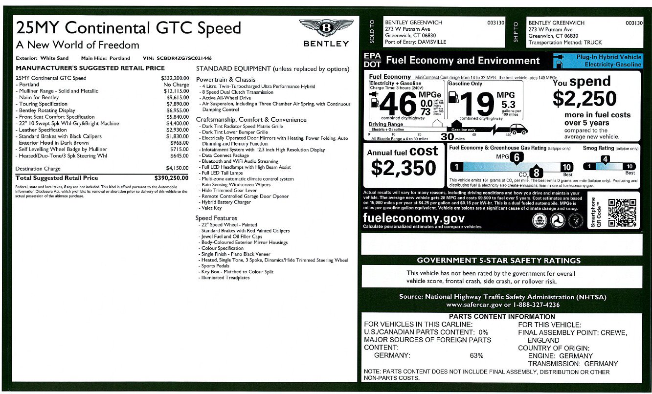 New 2025 Bentley Continental GT Speed AWD/4WD image 44