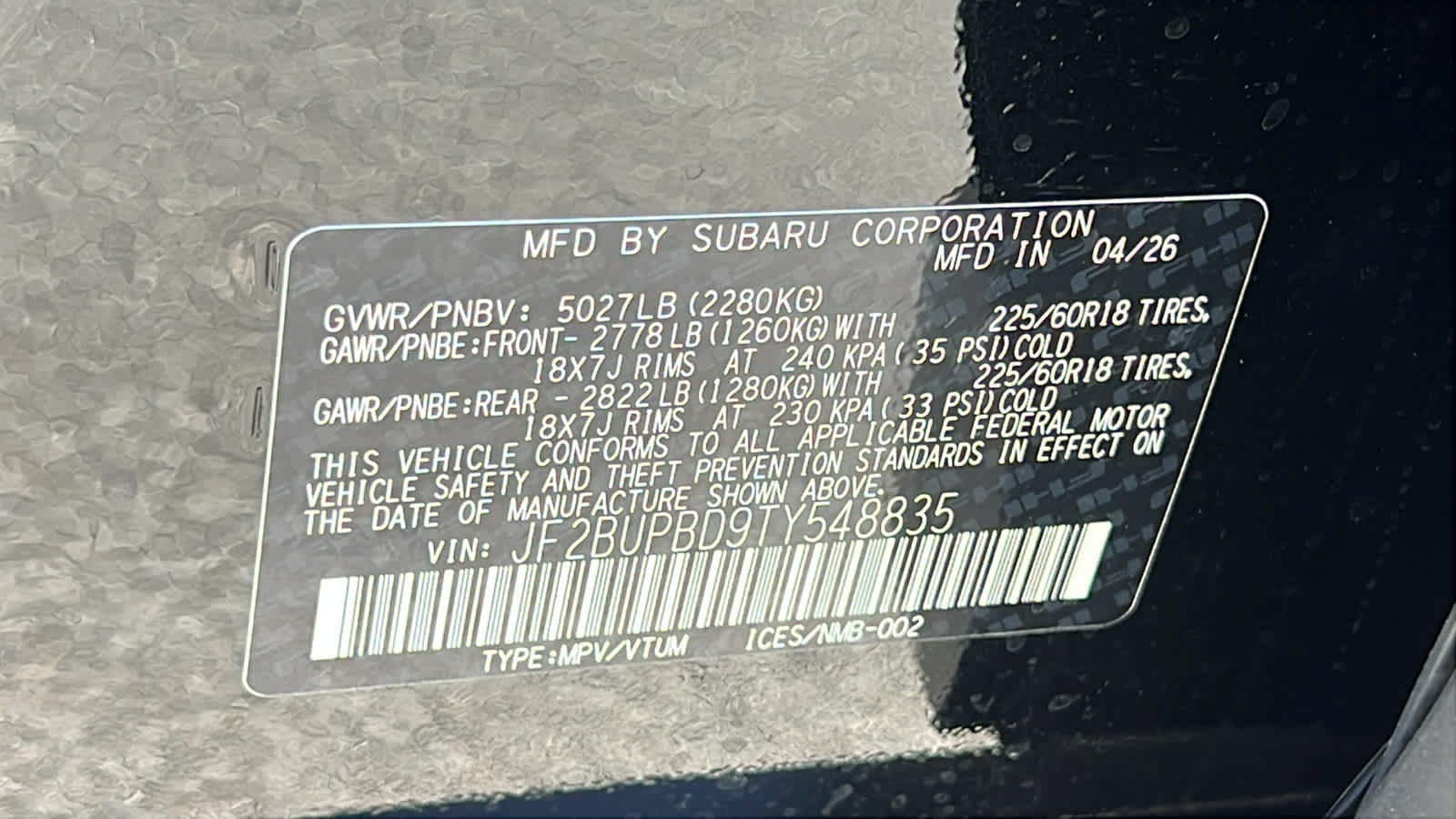 New 2026 Subaru Outback Premium AWD/4WD image 30