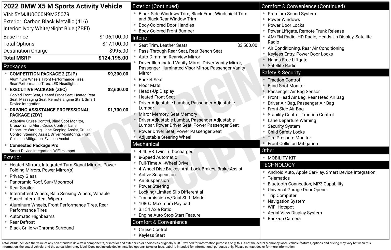 Used 2022 BMW X5 M w/ Competition Package 2 image 35