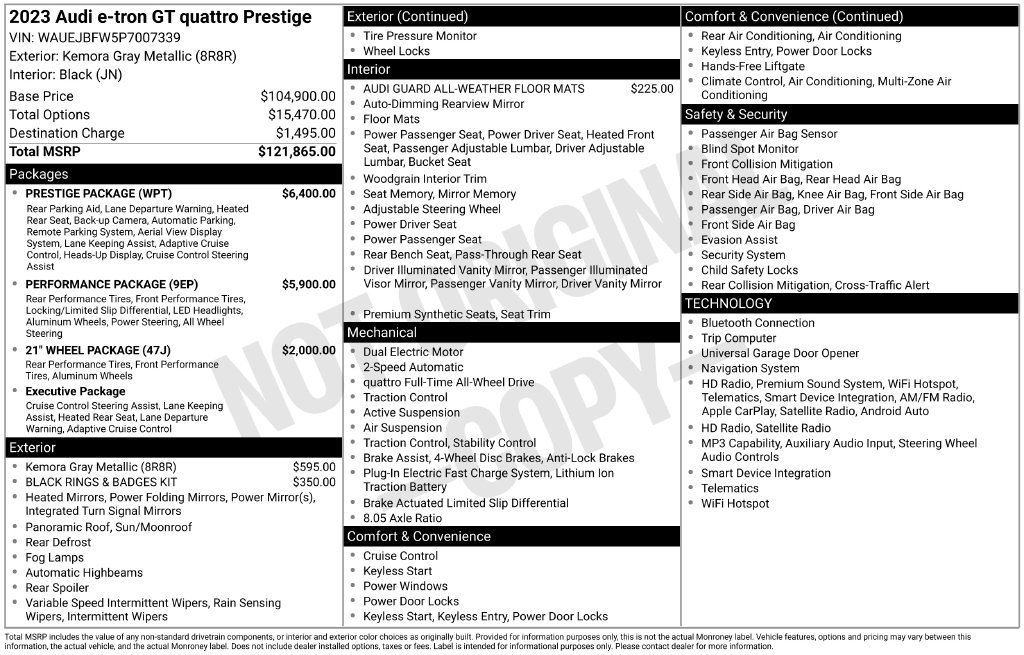 Used 2023 Audi e-tron GT Prestige w/ Prestige Package AWD/4WD image 35