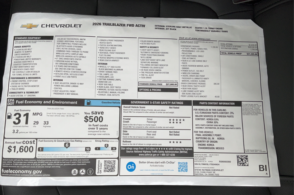 New 2026 Chevrolet TrailBlazer ACTIV w/ Convenience Package FWD image 21