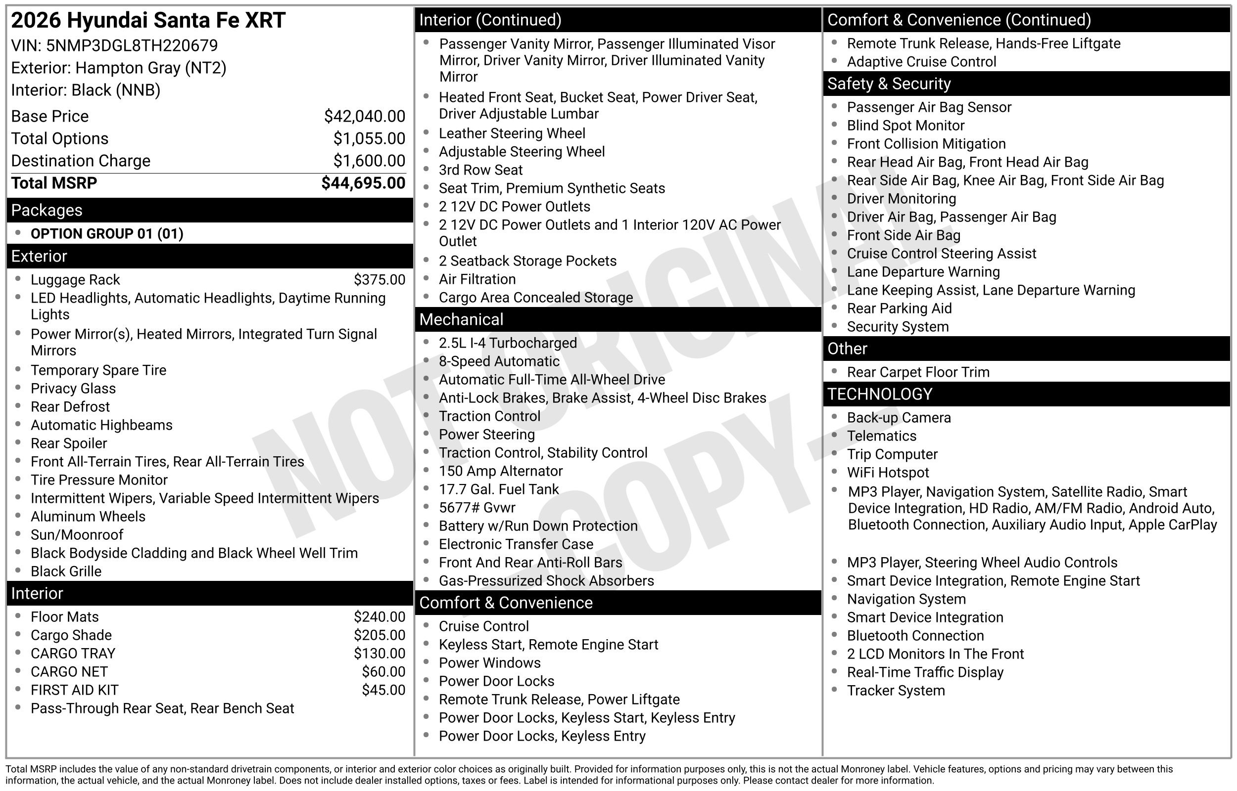 New 2026 Hyundai Santa Fe XRT AWD/4WD image 3
