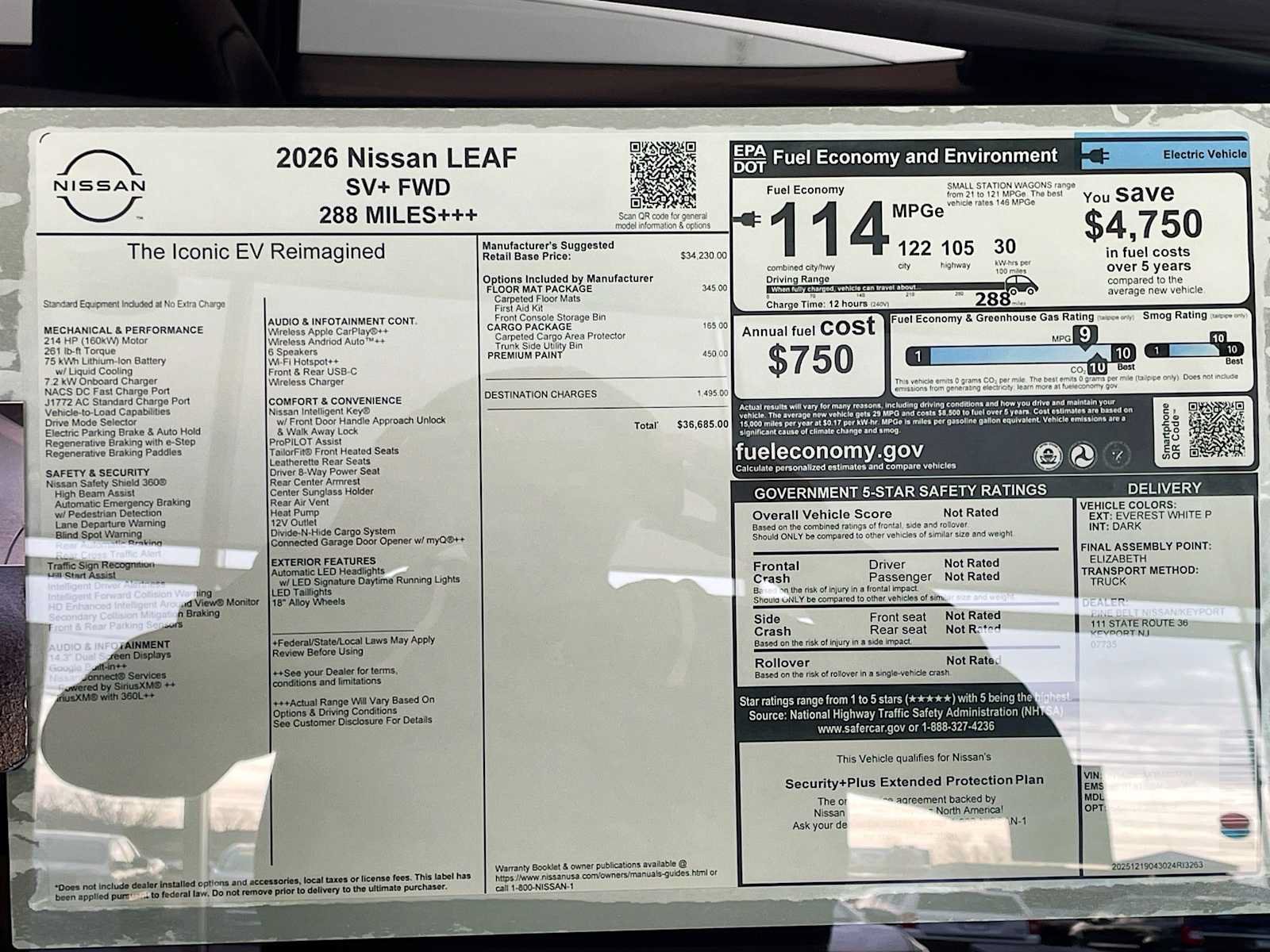 New 2026 Nissan Leaf SV+ w/ Floor Mat Package (SV+) image 6