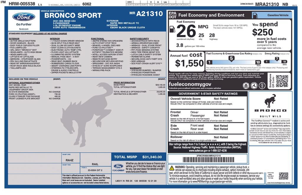 Used 2021 Ford Bronco Sport Big Bend AWD/4WD image 5