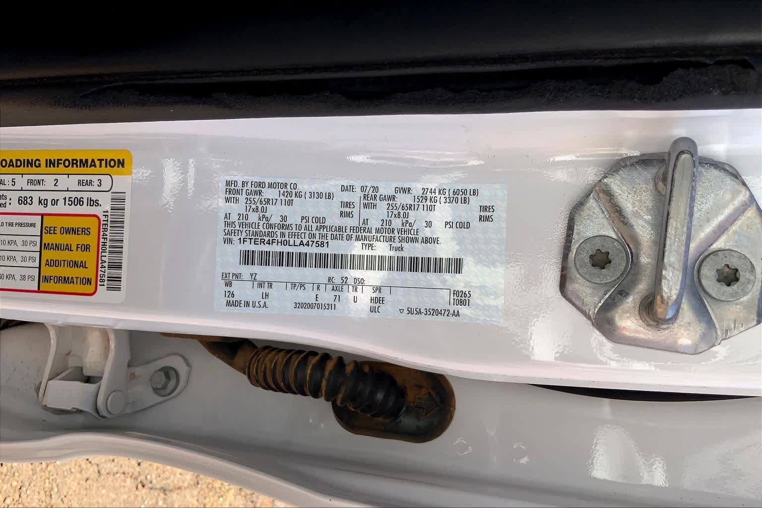 Certified 2020 Ford Ranger XL w/ Equipment Group 101A Mid image 37