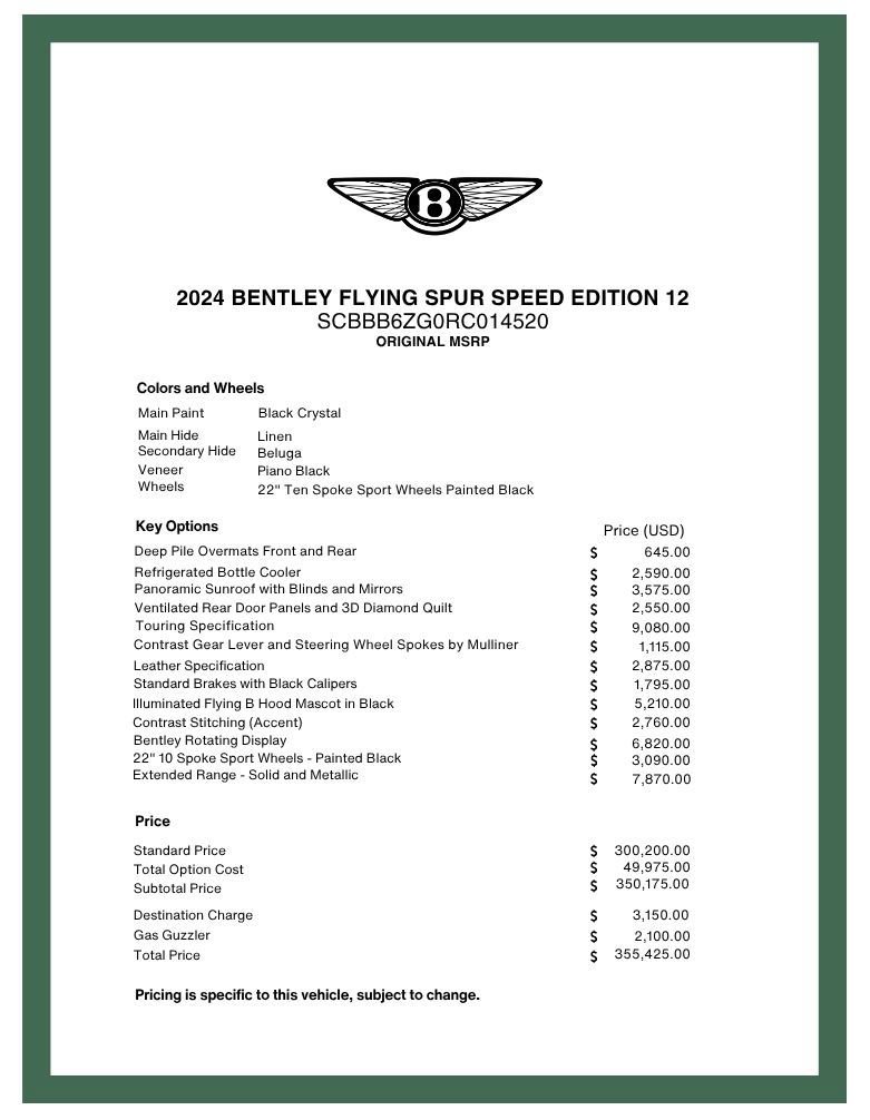 Certified 2024 Bentley Flying Spur W12 AWD/4WD image 23