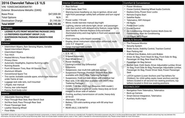 Used 2016 Chevrolet Tahoe LS image 10