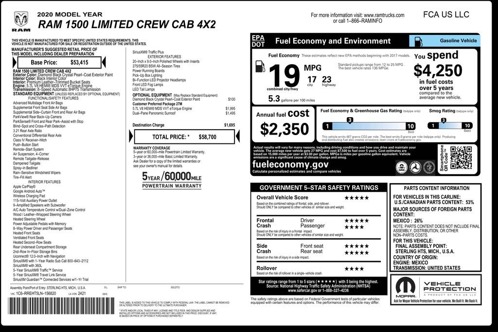 Used 2020 RAM 1500 Limited RWD image 3