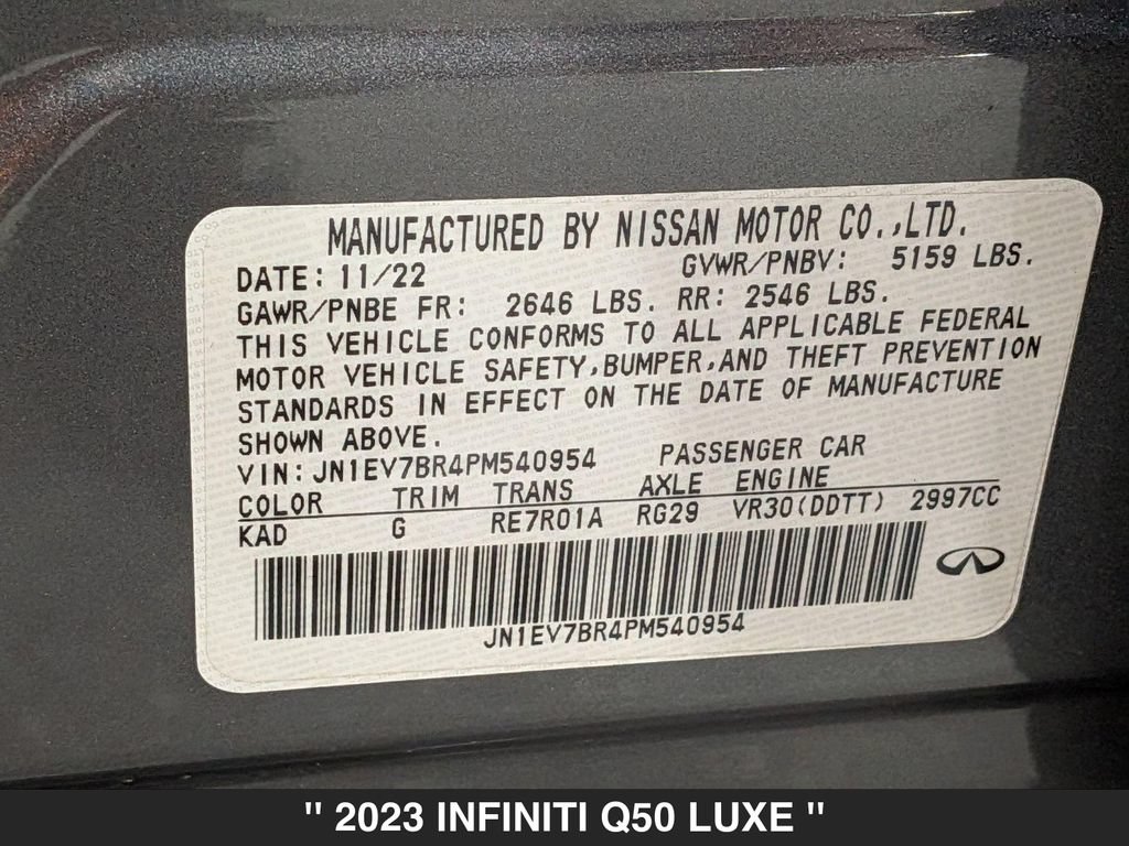 Used 2023 INFINITI Q50 Luxe w/ Cargo Package AWD/4WD image 36