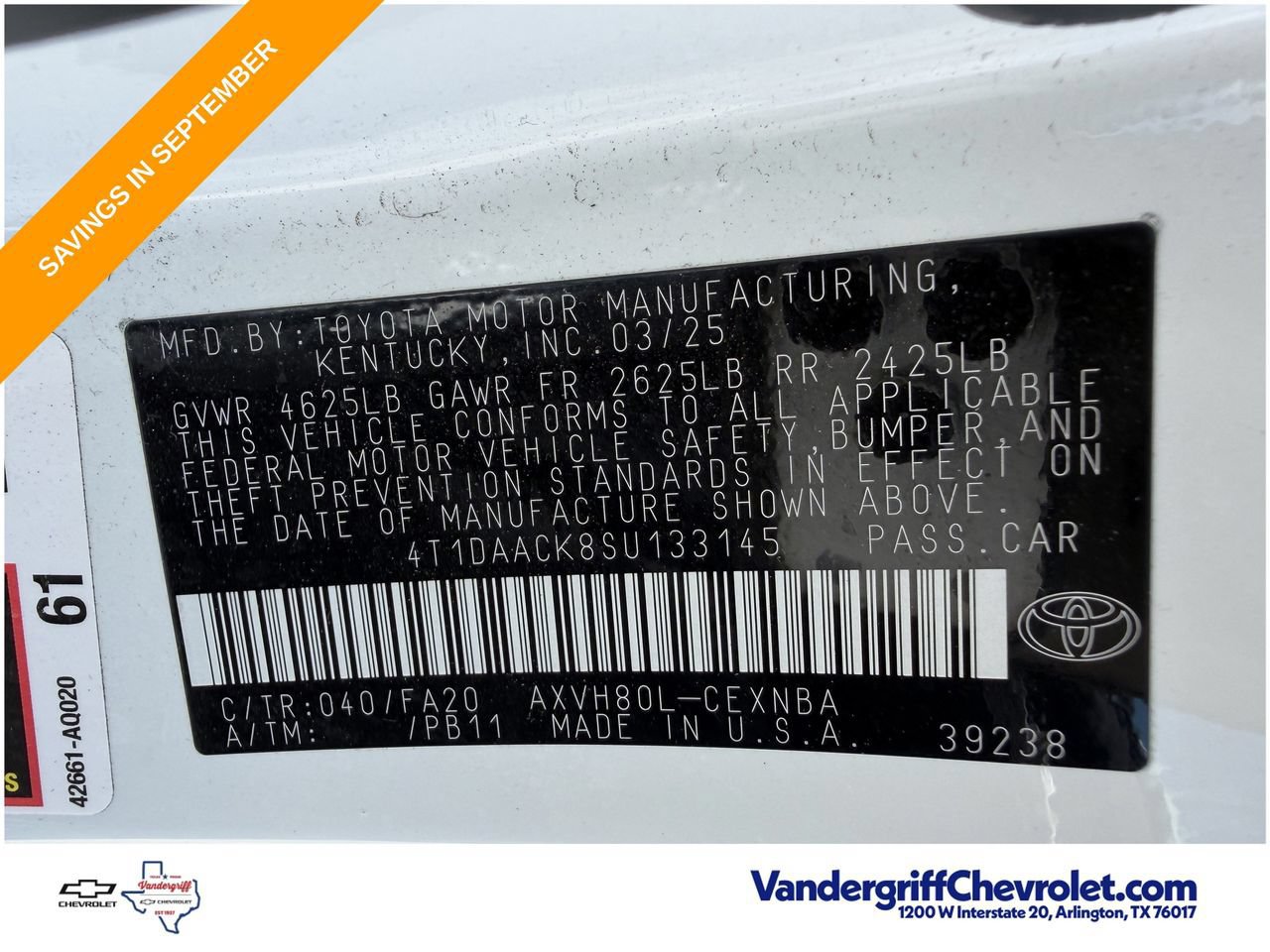 Used 2025 Toyota Camry LE FWD image 28