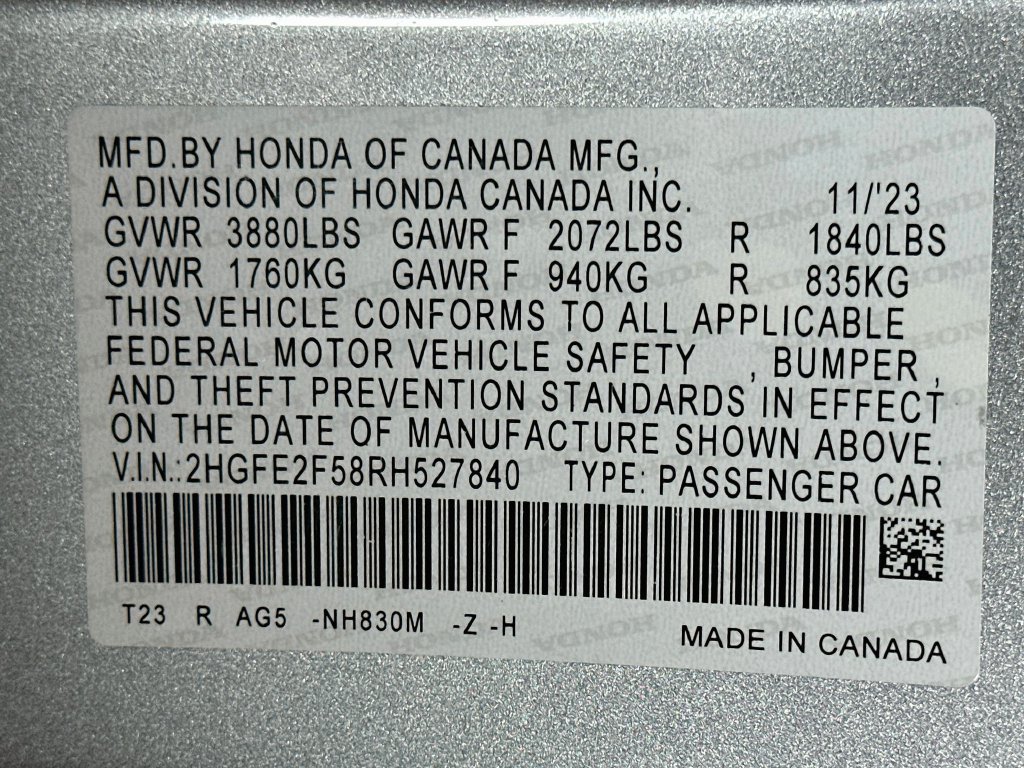 Certified 2024 Honda Civic Sport image 30
