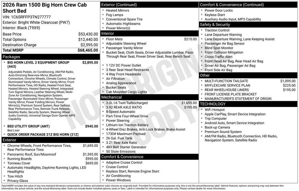 New 2026 RAM 1500 Big Horn AWD/4WD image 6