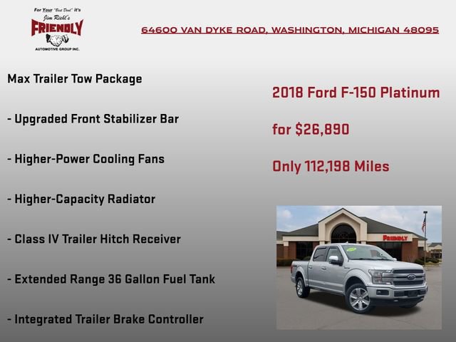 Used 2018 Ford F150 Platinum w/ Equipment Group 701A Luxury image 5