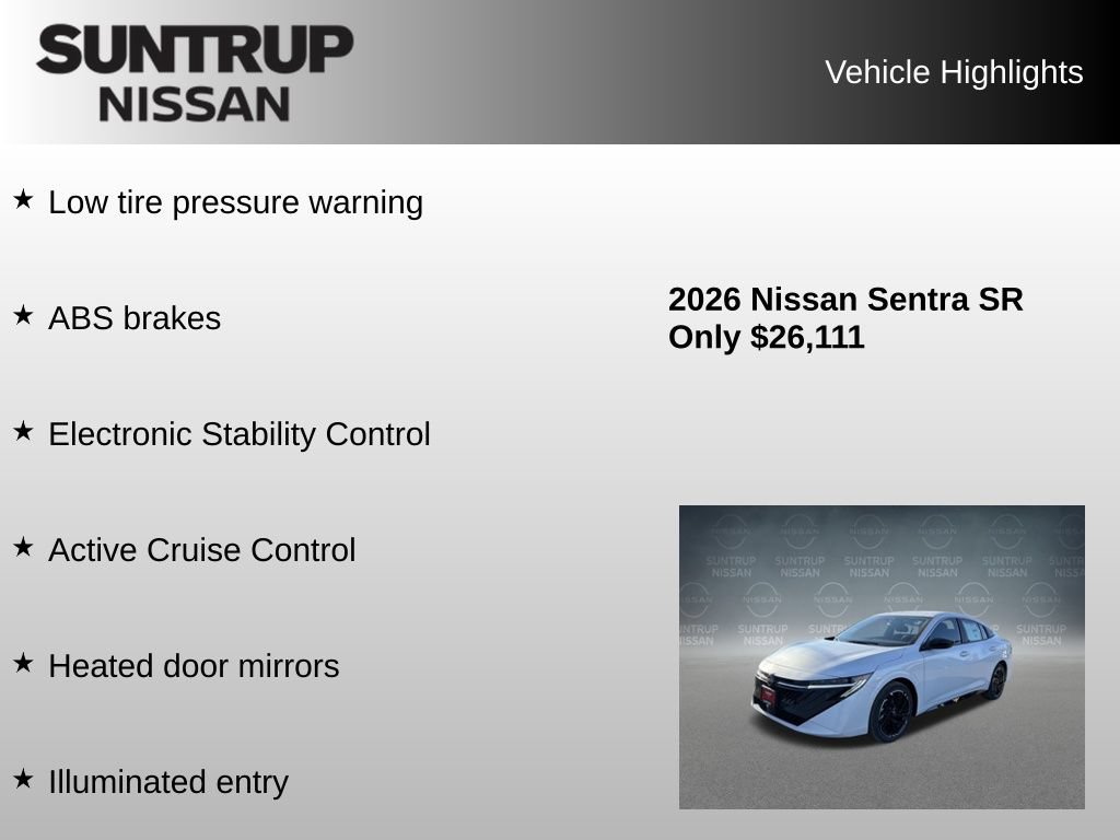 Used 2026 Nissan Sentra SR w/ SR All Weather Package FWD image 16